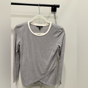 Banana republic striped shirt with crisscross hem